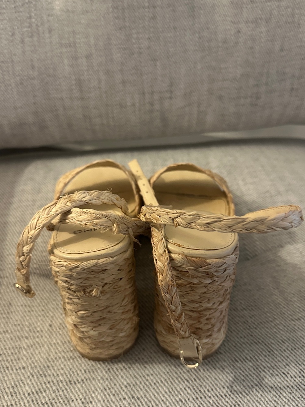 Mango Raffia Platform Heels 38 - Picture 6 of 9